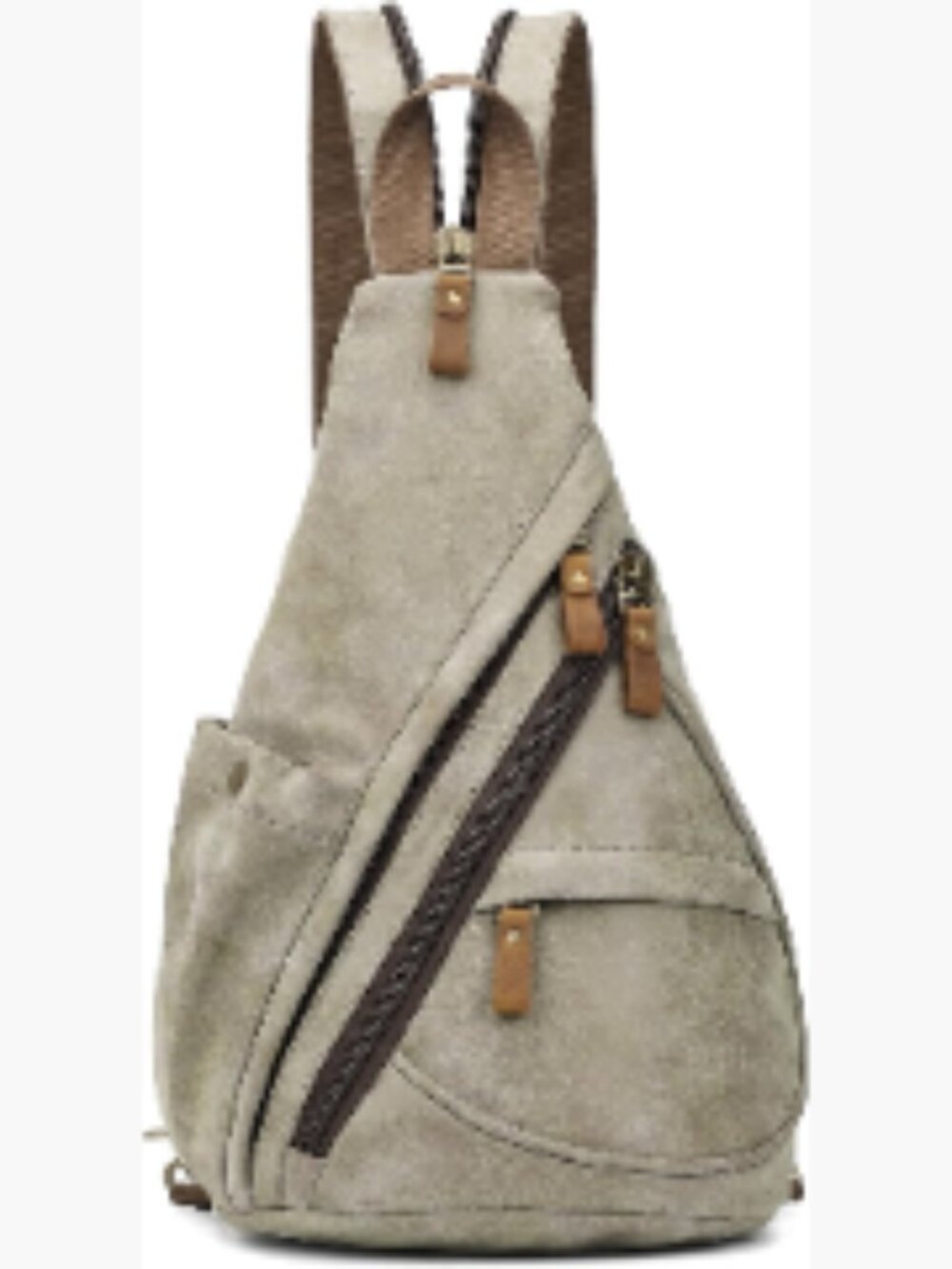 PU Leather Sling Bag Small Crossbody Backpack Shoulder Daypack Rucksack